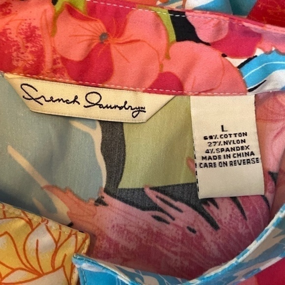 French Laundry Cardigan Top Floral Print Button Down Size Large - Picture 13 of 14